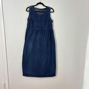 Handmade Denim Jumper Dress Cottagecore Midi Country Farm Grannycore  Women XS
